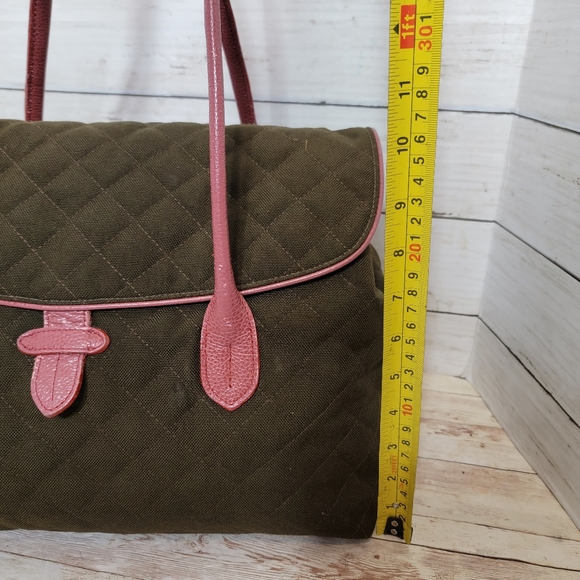 MZ Wallace quilted brown and pink satchel handbag - Picture 7 of 15
